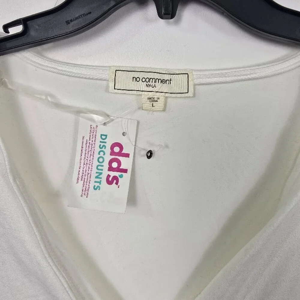 White Wrap Crop Top Tie Waist Short Sleeve Large - Picture 4 of 5